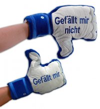 Hand Plüsch mit Spruch ´Gefällt mir´ u ´Gefällt mir nicht´