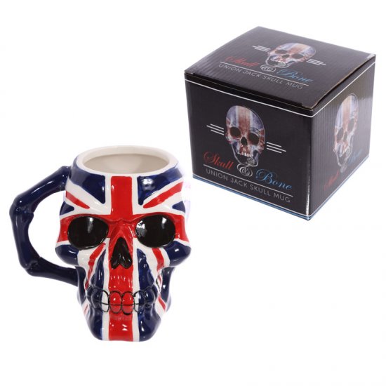 Schädel Totenkopf Britische Flagge Keramik Tasse - zum Schließen ins Bild klicken